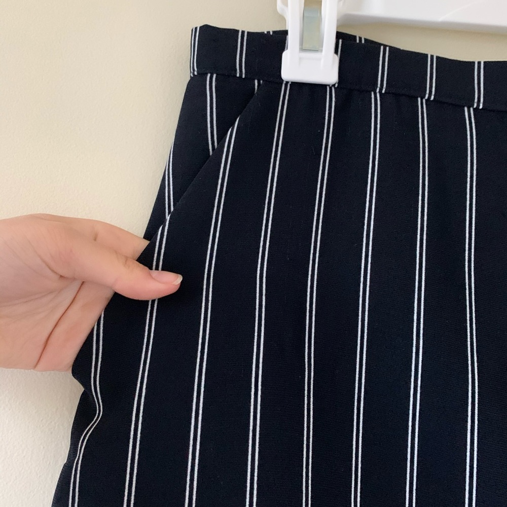 Navy and White Striped Skirt - Picture 4 of 7